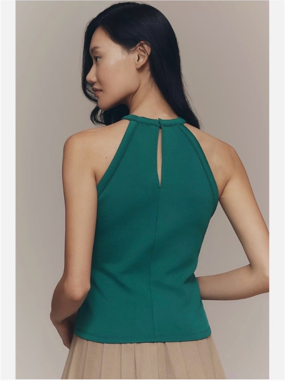 MAEVE HIGH-NECK BUTTON TANK - Ultramarine Green - Picture 2 of 3